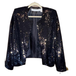 IRO paris Women's Cholena 22W Black Jacket sequin open front blazer